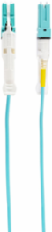 Fiber Optic Patch Cord, Plenum Rated, OM3/OM4, 1 Meter, Aqua