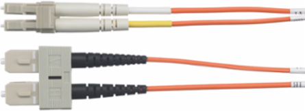 Patch Cord, Fiber Optic, LC to SC, Duplex Multi Mode, 62.5/125, 2 Meter Length