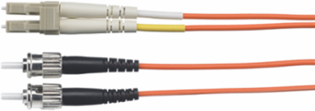 Patch Cord, Fiber Optic, LC to ST- Style, Duplex Multi Mode, 62.5/125, 1 Meter Length