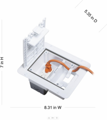 Outdoor Comforts  Weatherproof Deck Outlet Cover Kit, 1-Gang, White, UV-Resistant Polycarbonate