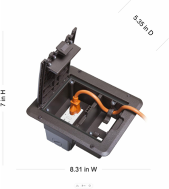Outdoor Comforts  Weatherproof Deck Outlet Cover & GFCI Kit, 7.125 Inch, Bronze
