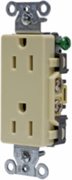 Ivory Decorator Duplex Receptacle, 15A 125V, NEMA 5-15R