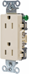 Commercial Duplex Receptacle, 15A 125V, Light Almond, 3-Wire