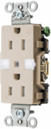 Tamper Resistant Decorator Duplex Receptacle, 15A 125V, Light Almond