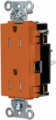 EdgeConnectTM Decorator Receptacle, 15A 125V, Tamper Resistant, Orange