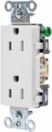 Decorator Duplex Receptacle, 15A 125V, 2-Pole 3-Wire, White