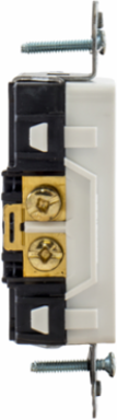 Tamper-Resistant Decorator Duplex Receptacle, 15A 125V, White