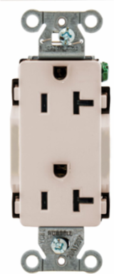 Duplex Receptacle, 20A 125V, Light Almond, 2-Pole 3-Wire