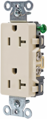 Duplex Receptacle, 20A 125V, Light Almond, 2-Pole 3-Wire