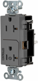 1/2 Controlled EdgeConnect™ 20A Decorator Gray Duplex Receptacle