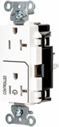 1/2 Controlled EdgeConnect™ 20A Decorator White Duplex Receptacle