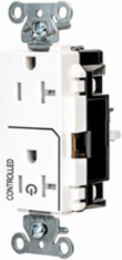 1/2 Controlled EdgeConnect™ 20A Tamper Resistant Decorator White Duplex Receptacle