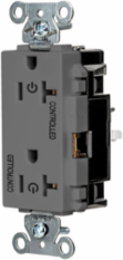 2/2 Controlled EdgeConnect™ 20A Decorator Gray Duplex Receptacle