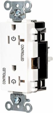 2/2 Controlled EdgeConnect™ 20A Decorator White Duplex Receptacle