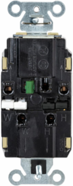 EdgeConnect Decorator Receptacle, 20A 125V, 2-Pole 3-Wire, Screwless Terminal, Ivory