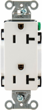 Commercial Grade Duplex Receptacle, 20A 125V, White