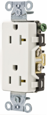 Commercial Grade Duplex Receptacle, 20A 125V, White
