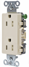 Tamper-Resistant Duplex Receptacle, 15A 125V, 2-Pole 3-Wire, Light Almond