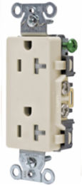 Commercial Grade Tamper-Resistant Duplex Receptacle 20A 125V Light Almond