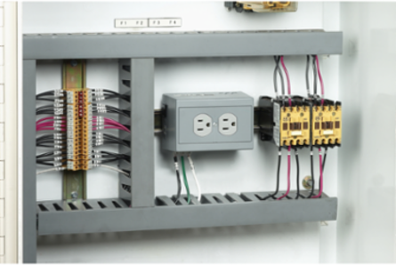 DIN Rail Utility Box, Duplex Receptacle, 15A 125V, 2-Pole, Gray