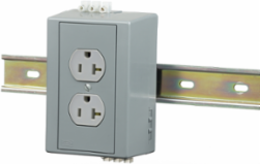 DIN Rail Utility Box with 20A Duplex Receptacle, Gray