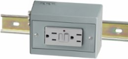 DIN Rail GFCI Utility Box, 15A, 2-Pole, 3-Wire, Gray, 5.62 x 3.31 x 2.54 Inch