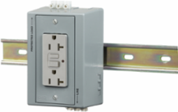 DIN Rail GFCI Utility Box 20A 125V, Gray, 5.62 x 3.31 x 2.54 Inch