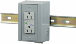 DIN Rail Utility Box, 15A 125V, 2-Pole 3-Wire, Gray, 5.62 Inch x 3.31 Inch x 2.54 Inch