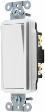 Decorator Switch, 15A 120/277V AC, Single Pole, Back and Side Wired, White