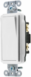 Decorator Switch, 15A 120/277V AC, Single Pole, Back and Side Wired, White