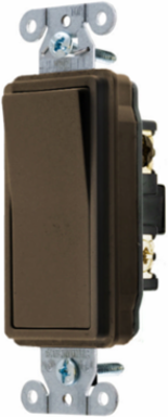 Decorator Rocker Switch, 15A 120/277V AC, Three Way, Brown, 3.91 Inch x 1.41 Inch x 1.01 Inch