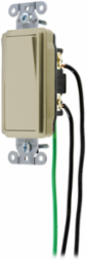 Decorator Switch, Single Pole, 15A 120/277V AC, 4.12 Inch x 1.73 Inch x 1.61 Inch, Ivory