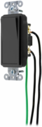 Decorator Switch, 20A 120/277V AC, 4.12 Inch x 1.73 Inch x 1.61 Inch, Black