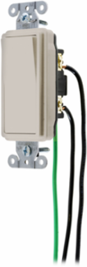 Decorator Switch, 20A 120/277V AC, Single Pole, Light Almond, 4.12 Inch x 1.73 Inch x 1.61 Inch