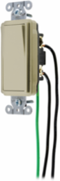 Decorator Switch, 15A 120/277V AC, Pre-Wired with 8" #12 AWG, Ivory