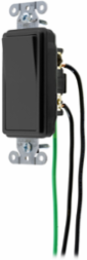 Decorator Switch 20A 120/277V AC, Three Way, 4.12 Inch x 1.73 Inch x 1.61 Inch, Black