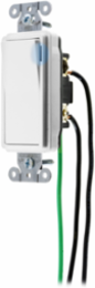 Illuminated Three Way Switch, 20A 120/277V AC, 4.12 Inch x 1.73 Inch x 1.61 Inch, Pre-Wired