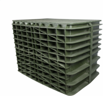 Assembly, HDPE, 3k, 13"x24"x18", Open Bottom, blank logo