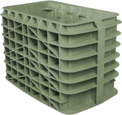 Box, HDPE, Tier 15, 24"x36"x24", Gray