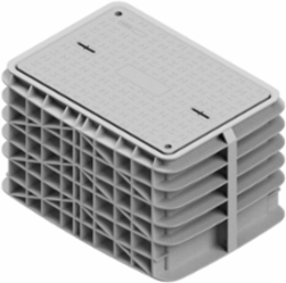 Assembly, Gray, HDPE Box and 2-Piece Sheet Molded Compound (SMC) Cover, Tier 15, 30" x 48" x 24", w/2 Bolts
