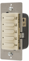 Timer Switch, 8.3A 120/277V AC, 12 Hour Delay, Ivory, 3.81 x 1.75 x 2.27 Inch