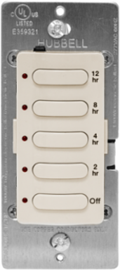 Timer Switch, Single Pole, 12 Hour, 8.3A 120/277V AC, Light Almond