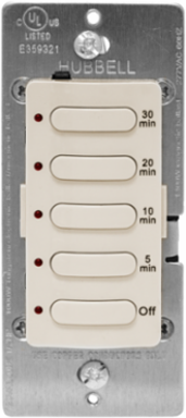 Timer Switch, Single Pole, 8.3A 120/277V AC, 30 Minute Delay, Light Almond