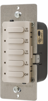 Timer Switch, Single Pole, 8.3A 120/277V AC, 30 Minute Delay, Light Almond