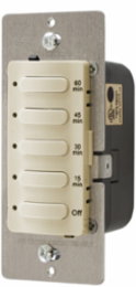 Timer Switch, 60 Minute Delay, 8.3A 120/277V AC, Ivory, Compact Design