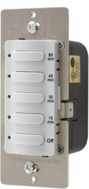 Timer Switch, 60 Minute Delay, 8.3A, 120/277V AC, White