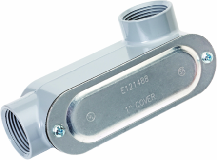 Aluminum E Series Fitting 1-1/4 Inch LR Type with Cover & Gasket - 2 Pack