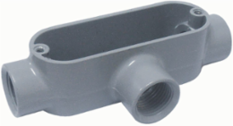 Aluminum T Type Conduit Body, Hub Size 3-1/2 Inch, Powder Epoxy Paint Finish