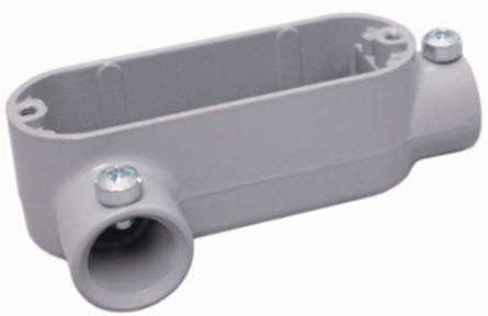 Aluminum 3/4 Inch LR Conduit Body Fitting, 5.125 Inch Length, Powder Epoxy Finish