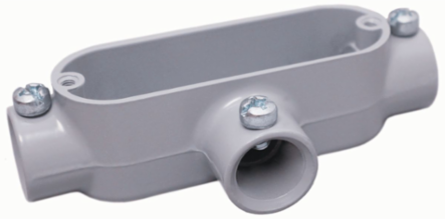 Aluminum 1 Inch T Conduit Body Set Screw, 12 cu. in Volume